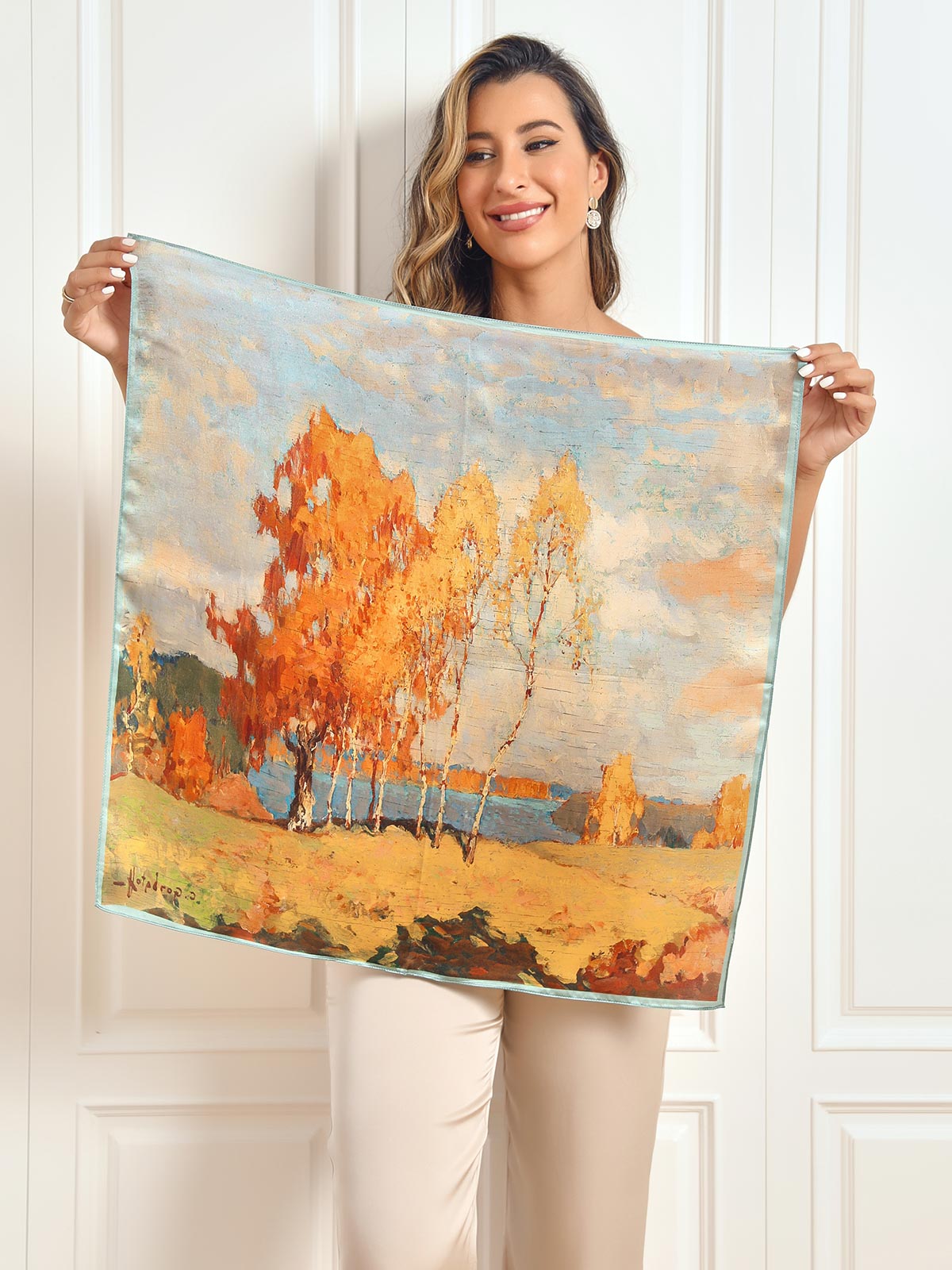 [P063] SilkSilky Pure Silk Scarf 001