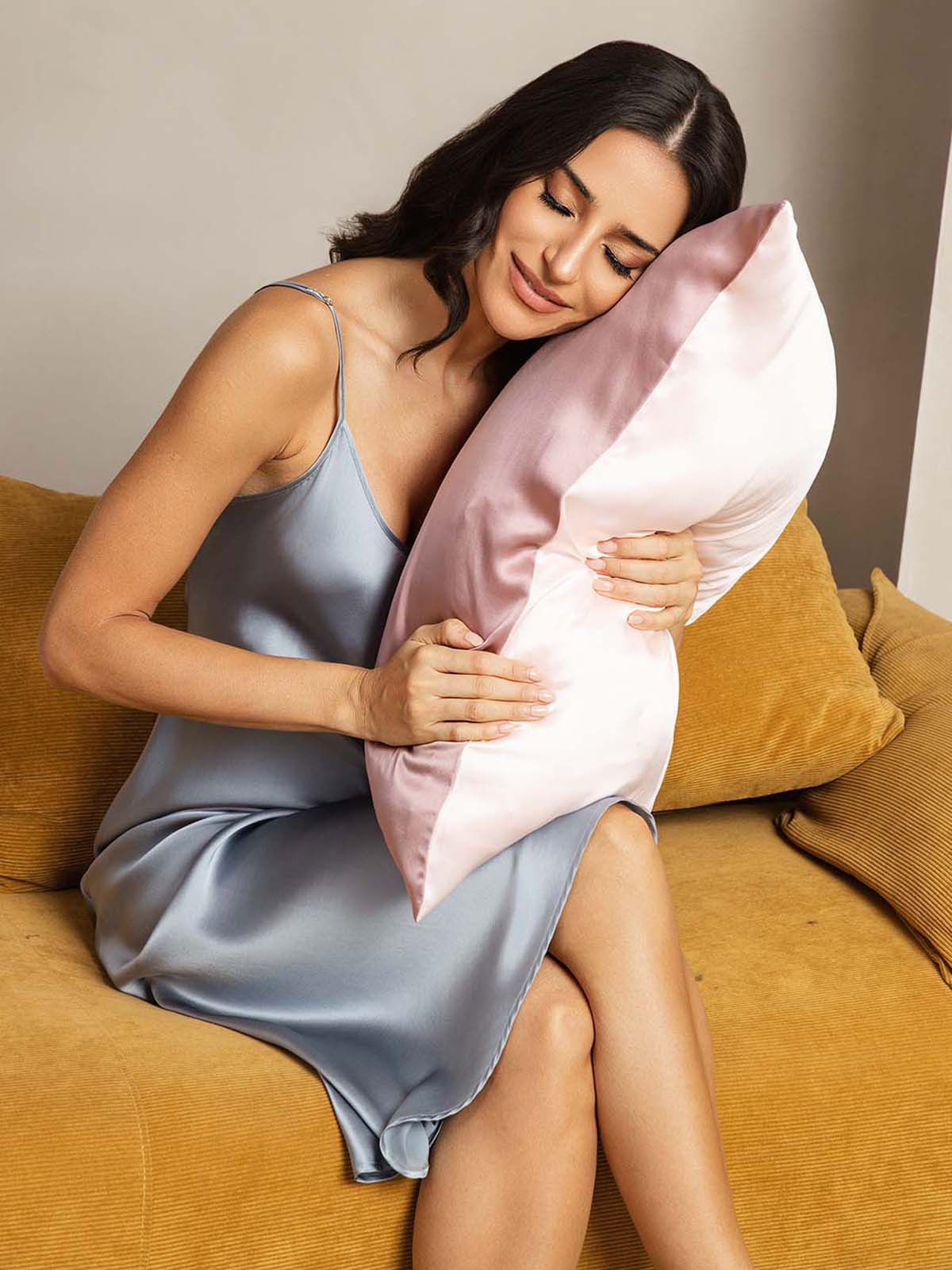 19Momme 100% Mulberry Silk Pillowcase - Two-tone Design