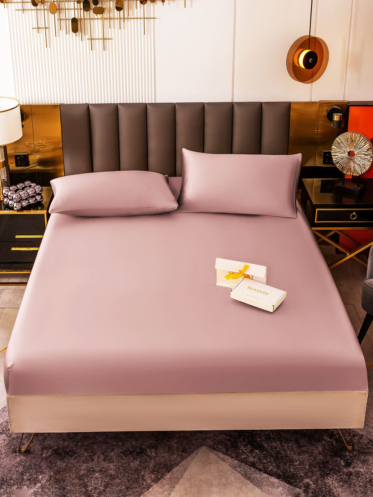 [Pale Mauve] SilkSilky 19Momme Pure Silk Bedding Set 002