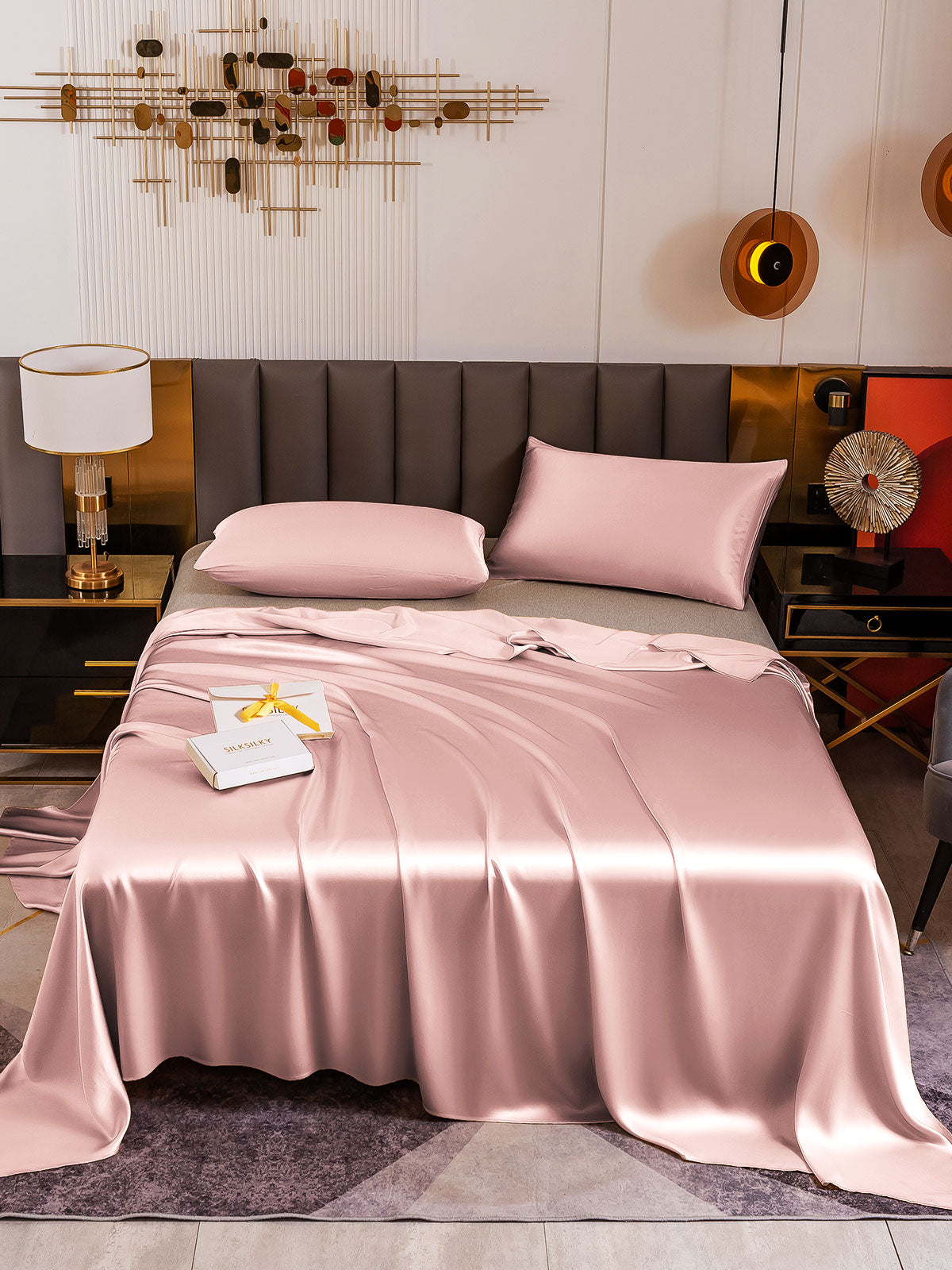 [Pale Mauve] SilkSilky 19Momme Pure Silk Bedding Set 002