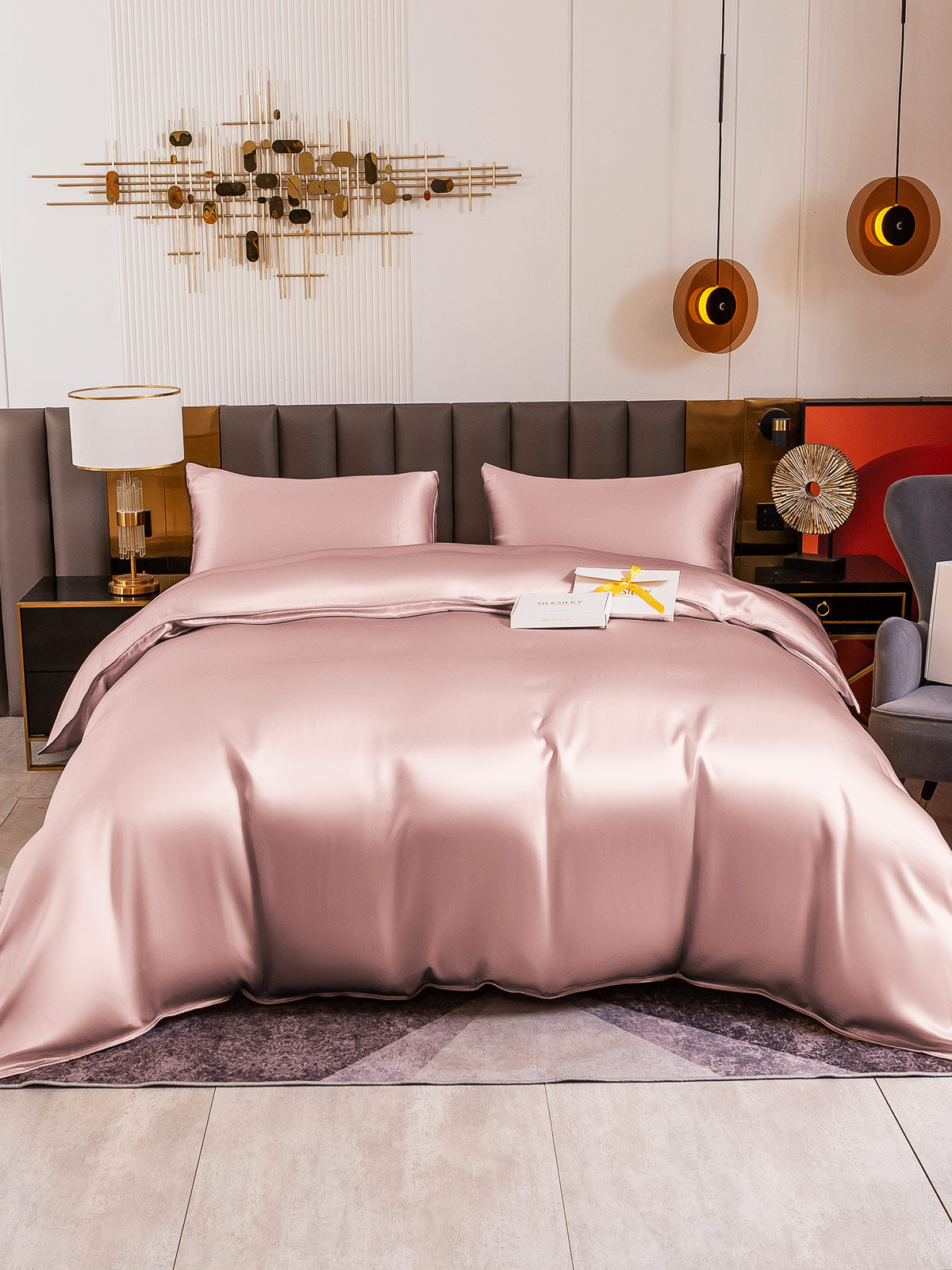 [Pale Mauve] SilkSilky 19Momme Pure Silk Bedding Set 005