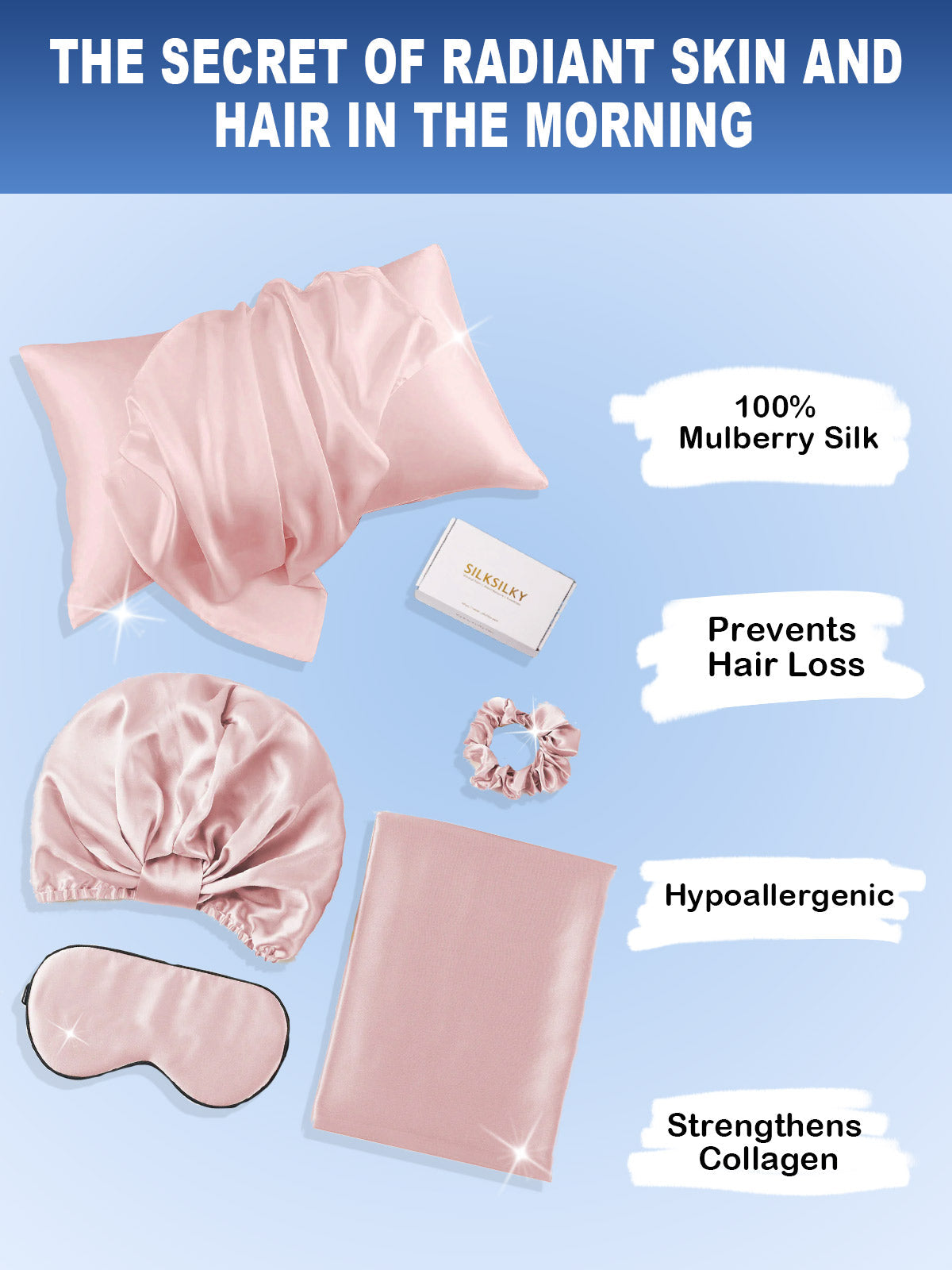 [Pale Mauve] SilkSilky 19Momme Pure Silk Pillowcase Set 002