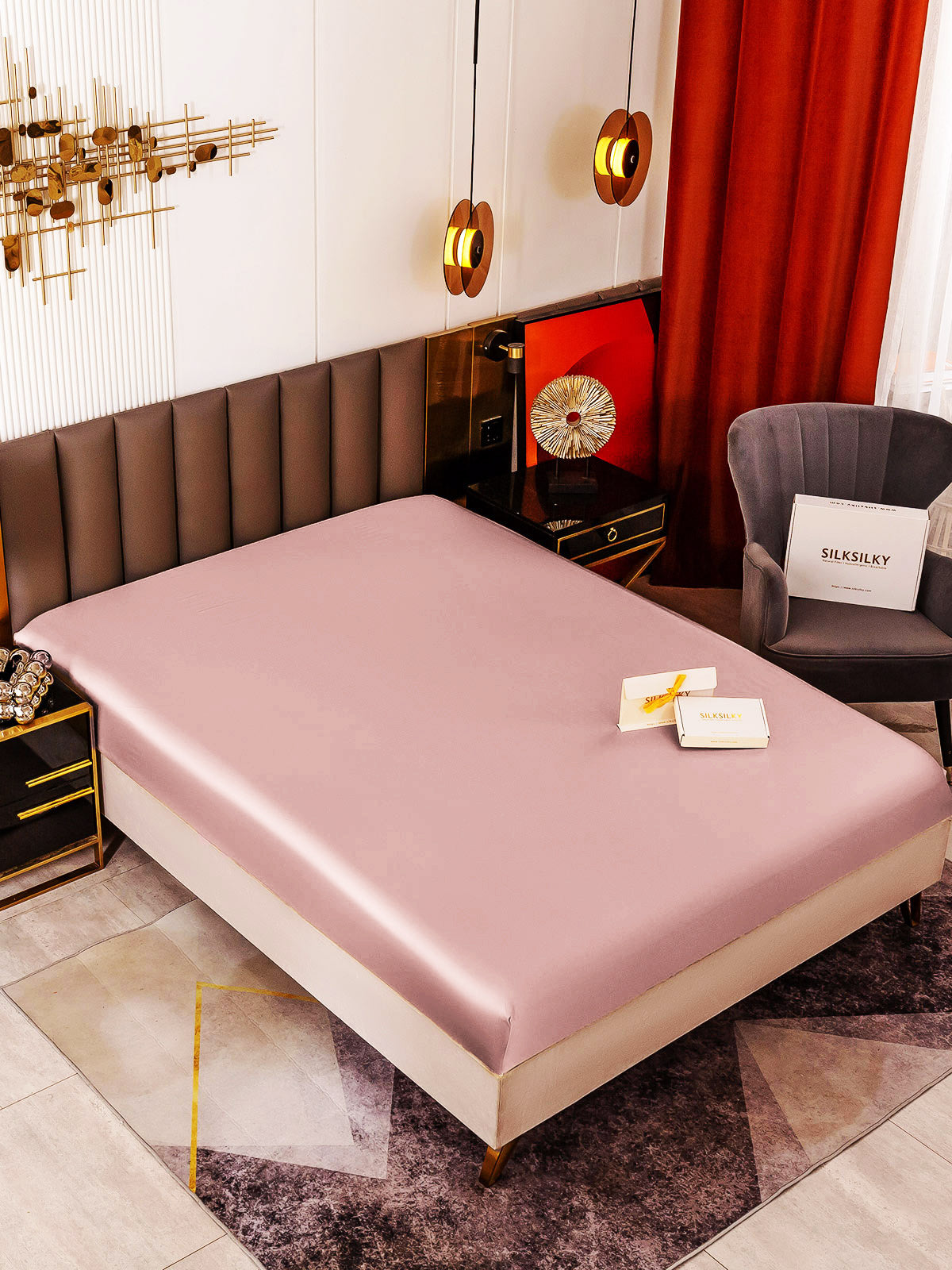 [Pale Mauve] SilkSilky 19Momme Pure Silk Sheet 001
