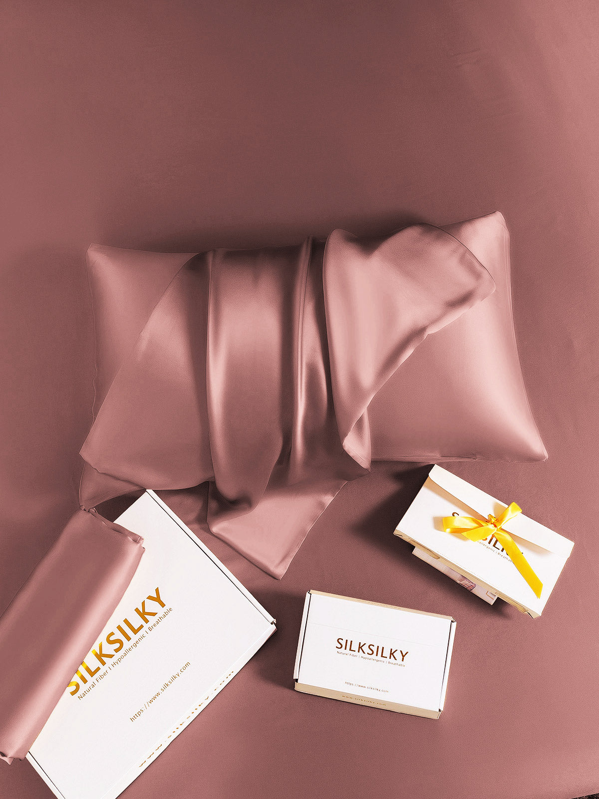 [Pale Mauve] SilkSilky 22Momme Pure Silk Pillowcase 006