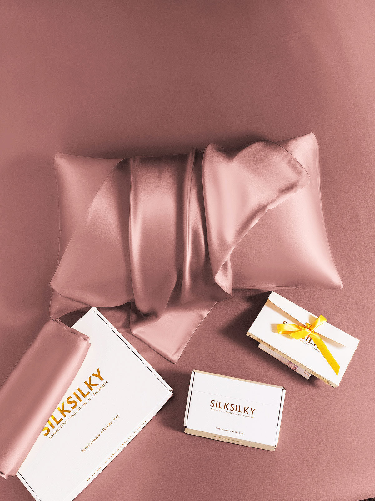 [Pale Mauve] SilkSilky 30Momme Pure Silk Pillowcase 005
