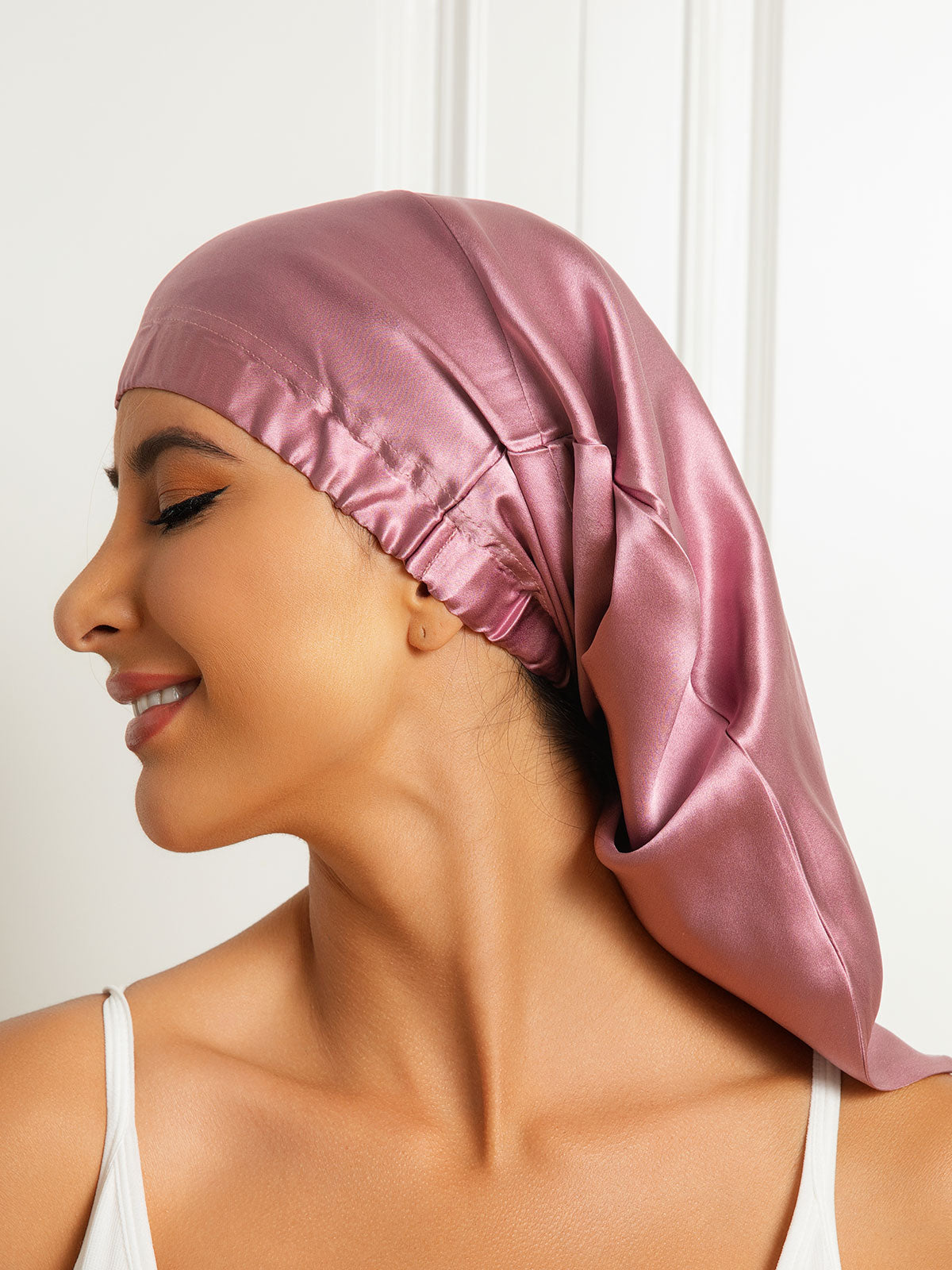 [Pale Mauve] SilkSilky Pure Silk Sleep Cap 004