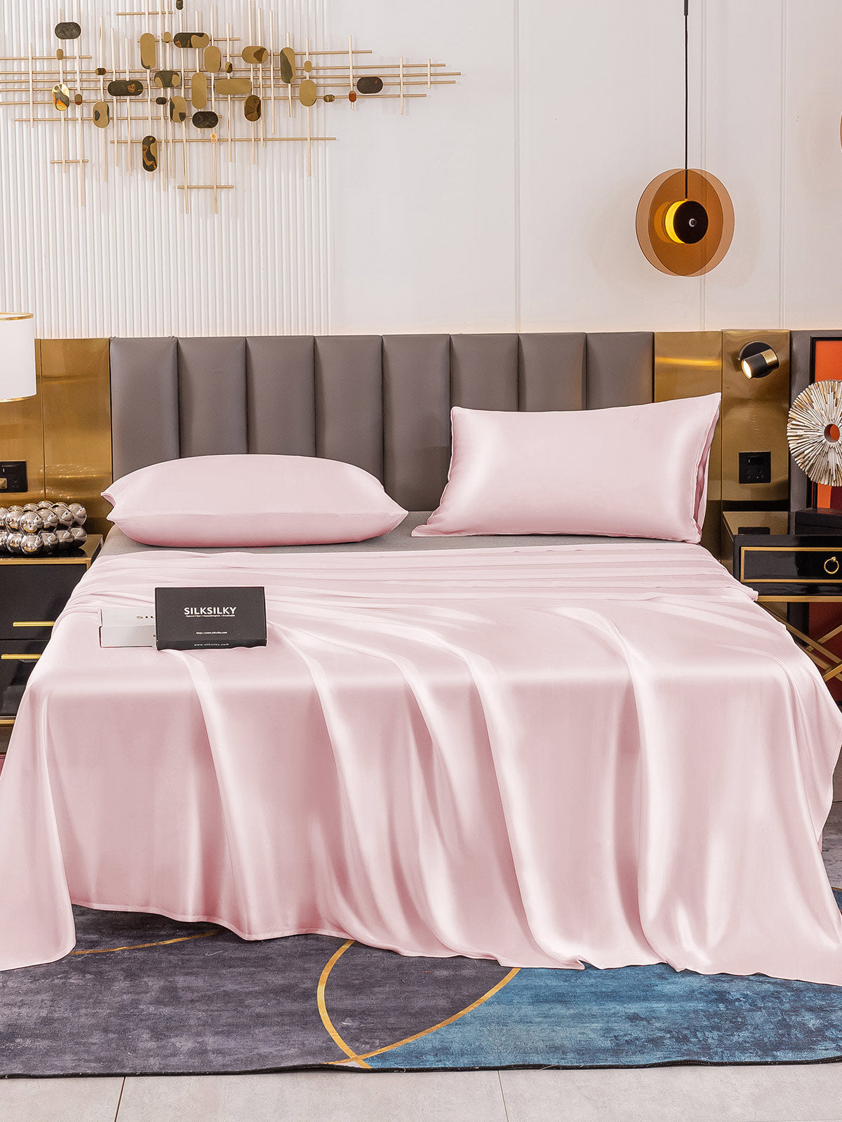 [Pink] SilkSilky 19Momme Pure Silk Bedding Set 002