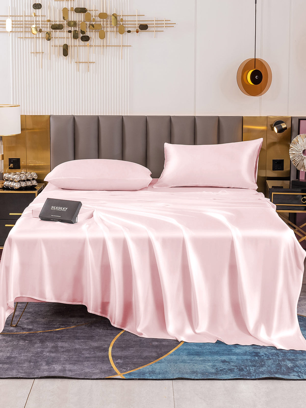 [Pink] SilkSilky 19Momme Pure Silk Bedding Set 002