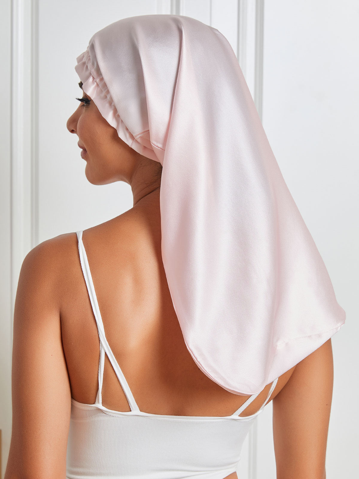 [Pink] SilkSilky Pure Silk Sleep Cap 002