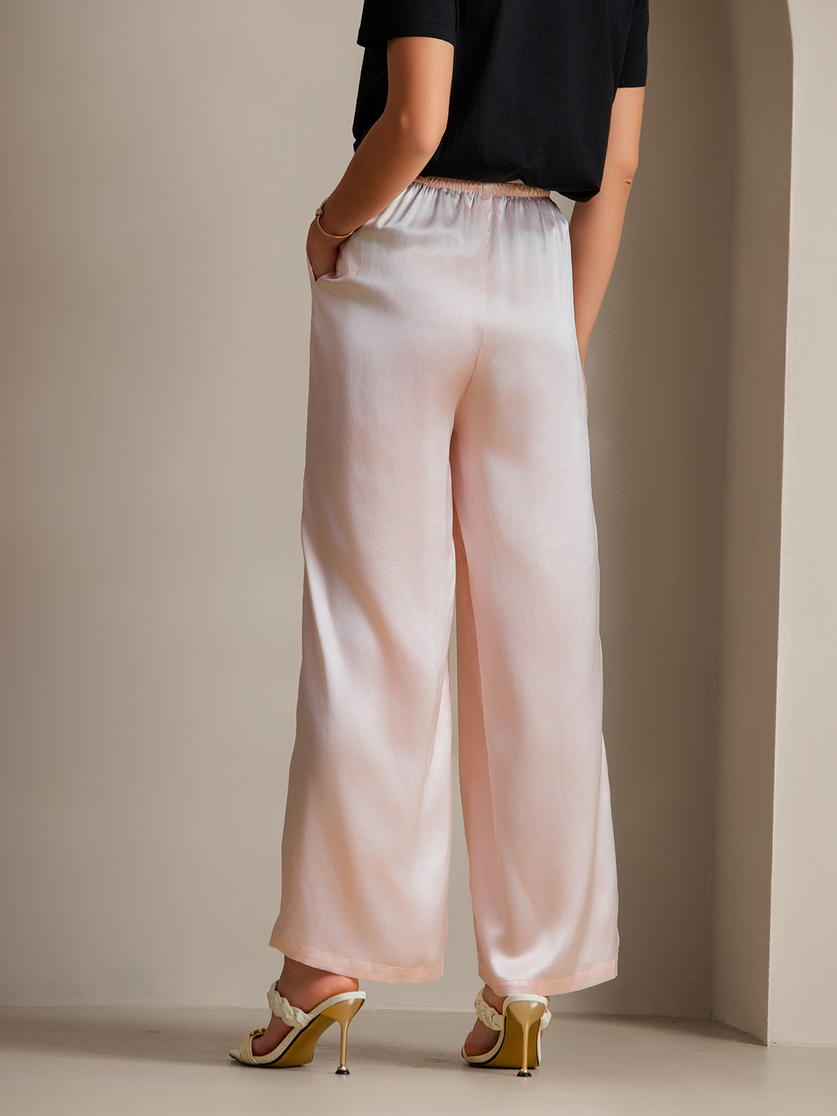 [Pink] SilkSilky  Pure Silk Womens Pants 002