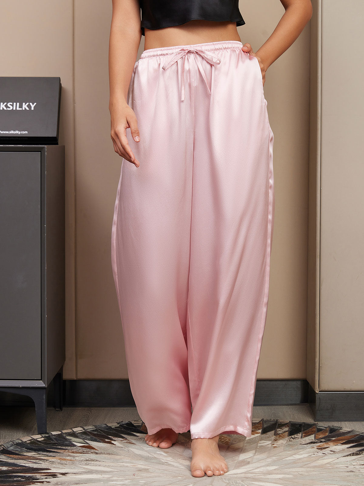 [Pink] SilkSilky  Pure Silk Womens Pants 003