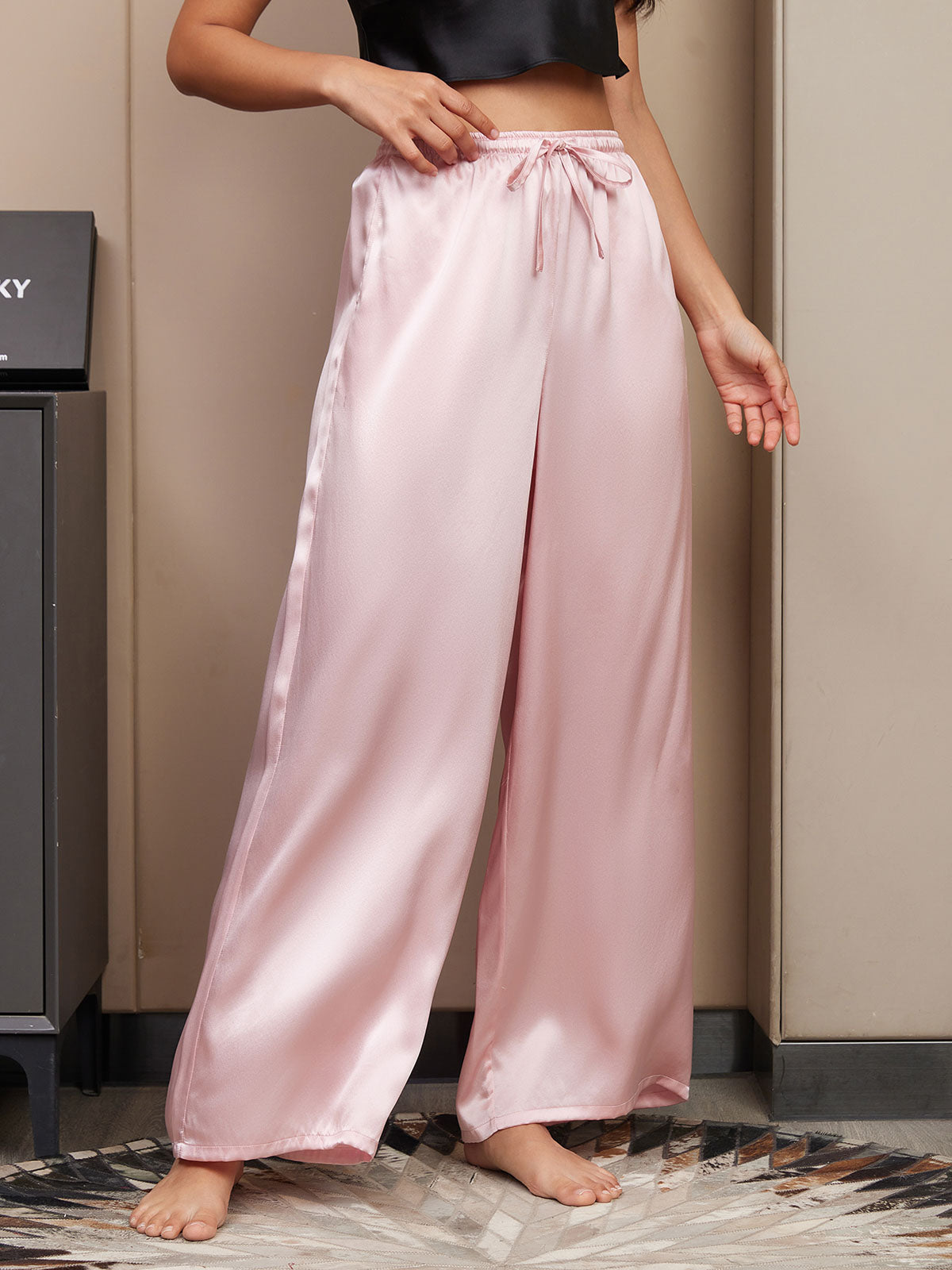 [Pink] SilkSilky  Pure Silk Womens Pants 004