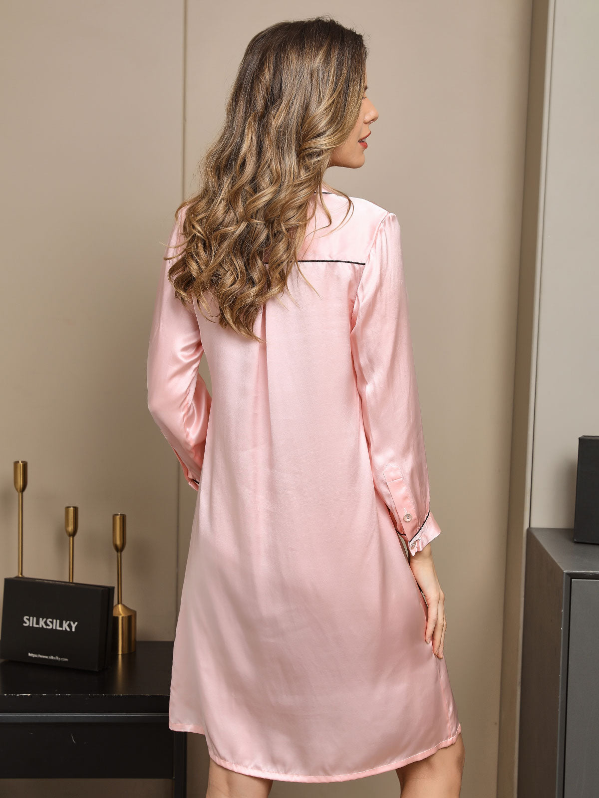 [Pink] SilkSilky  Nightshirt 005