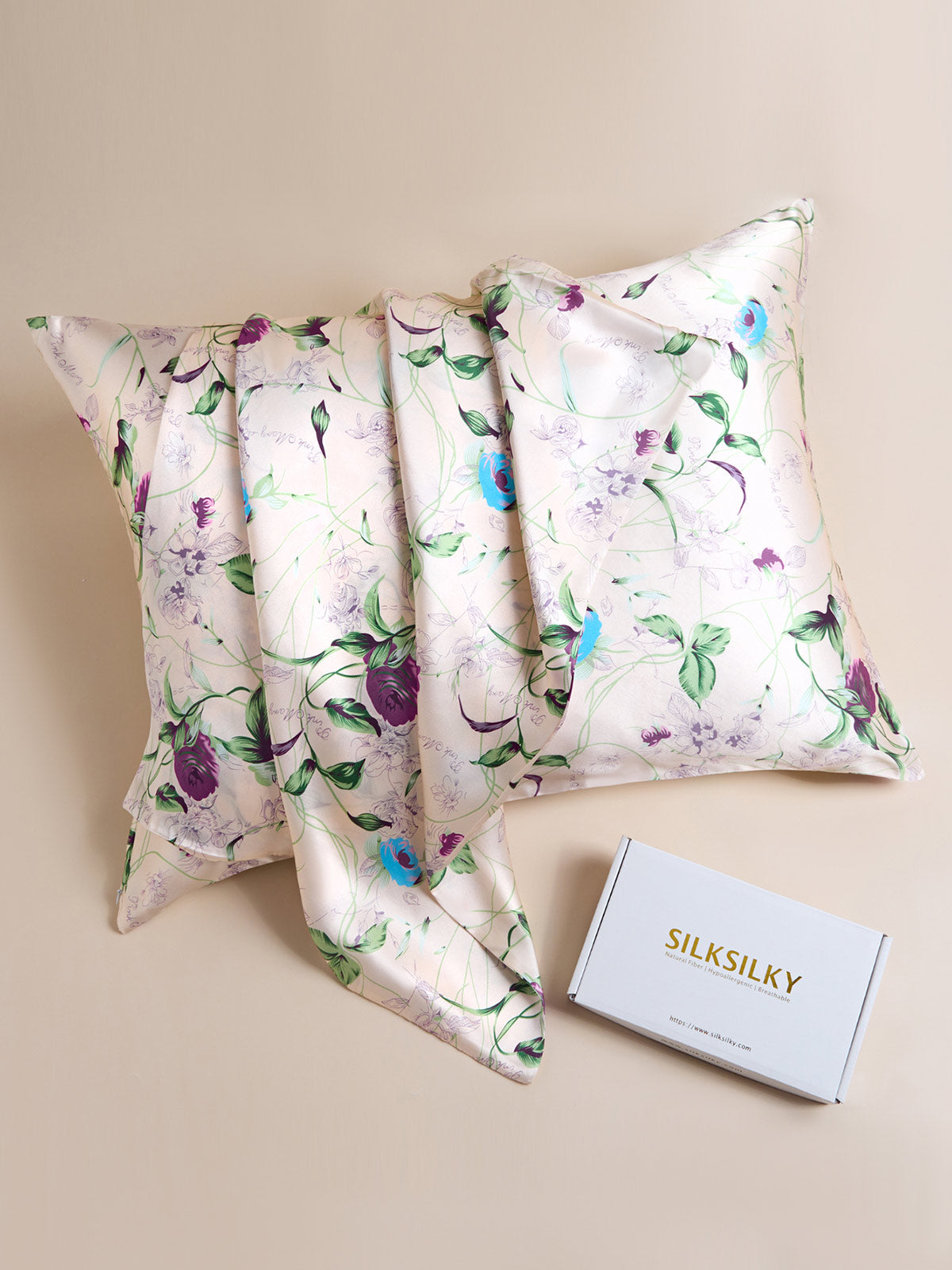 100% Mulberry Silk Pillowcase - Purple Rose