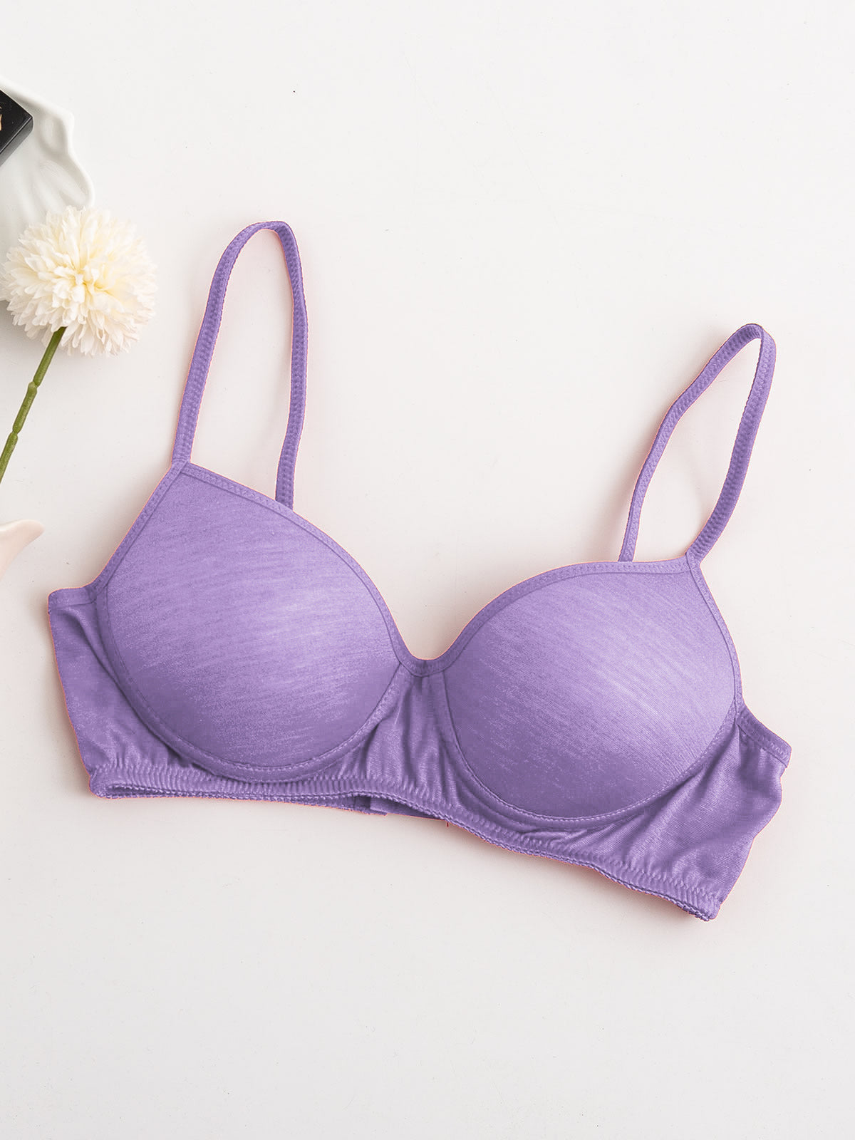 [Purple] SilkSilky Silk Knitted Bra 005
