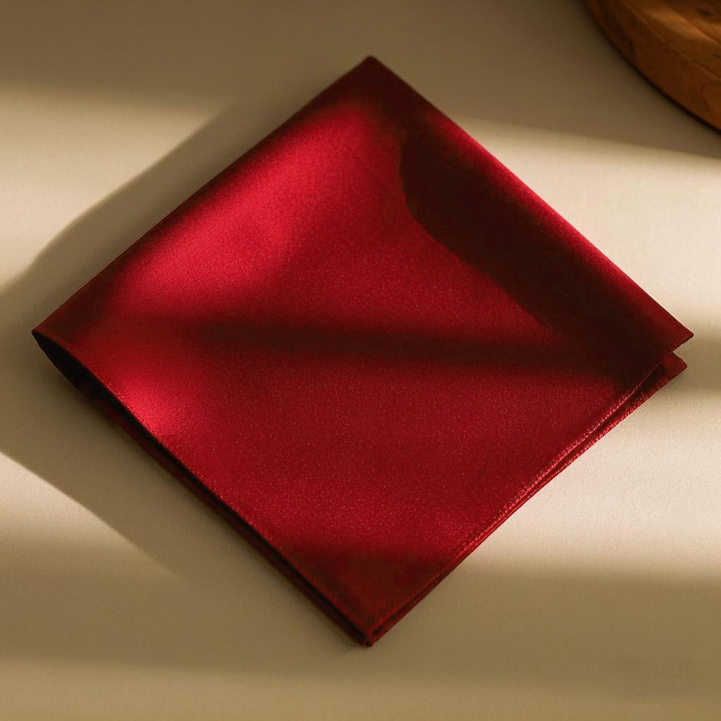 [Red] SilkSilky Pure Silk Scarf 003