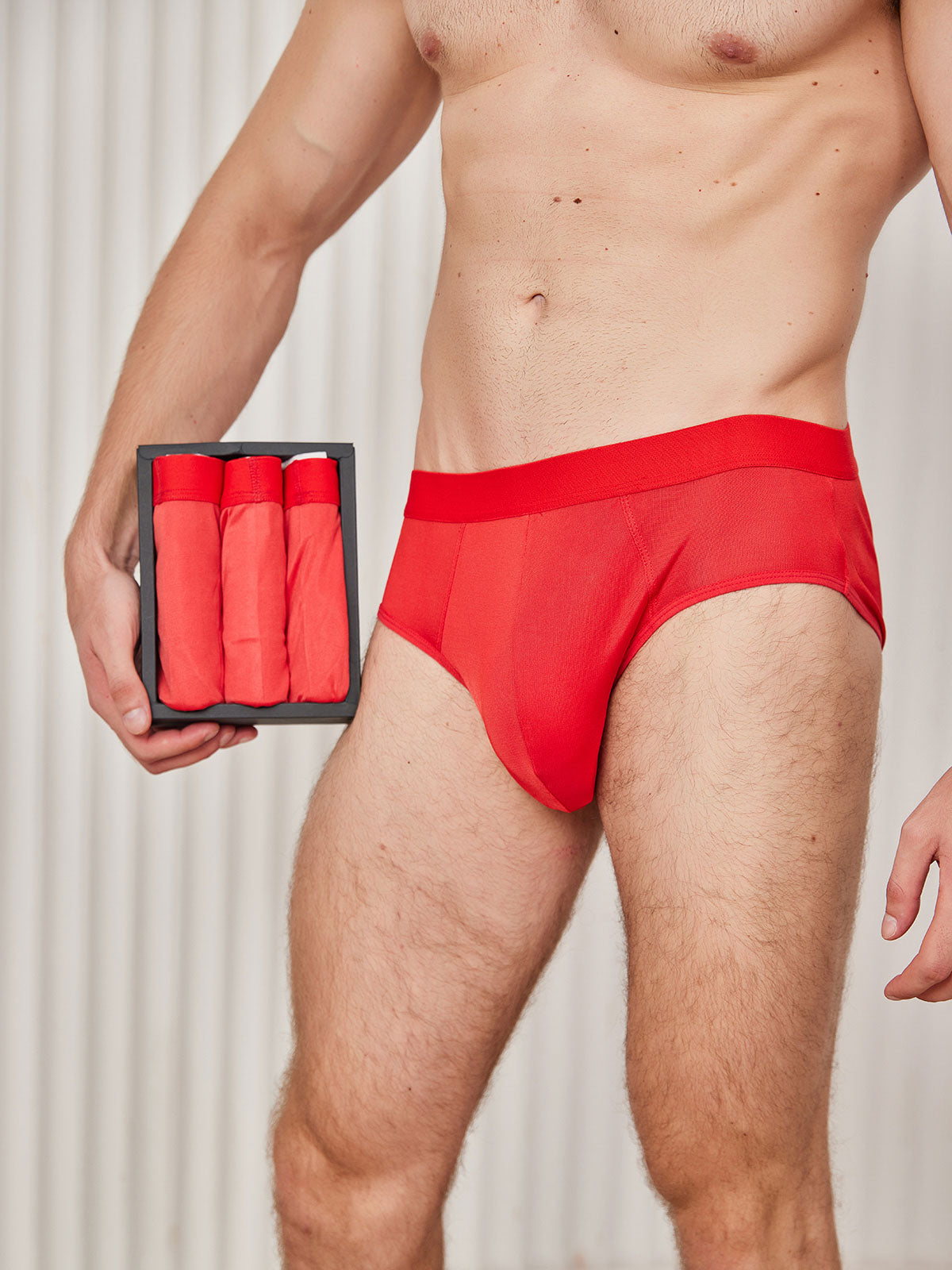 [Red] SilkSilky Silk Mens Underwear 002