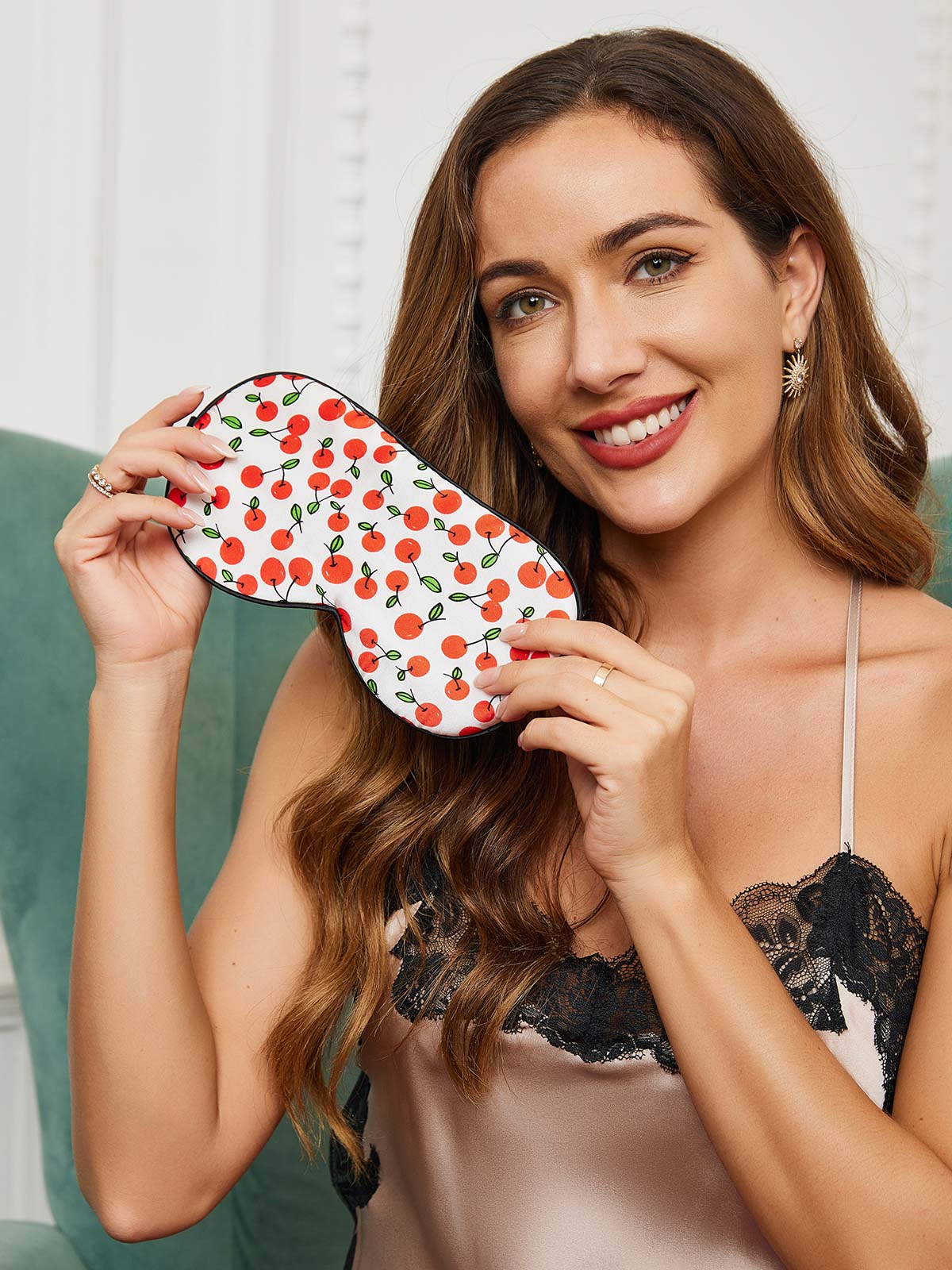 [Rose Red] SilkSilky 19Momme Pure Silk Eye Mask 001