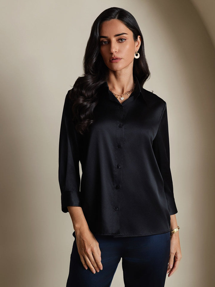 Womens Dress Shirt Black Amazon.com: HOTOUCH Button Down Shirts for Women  Long Sleeve Dress Shirt Restaurant Button-Up Shirt Slim Fitting Blouse XXL  Black : Clothing, Shoes & Jewelry