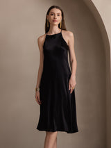 SilkSilky  19Momme Silk Sleeveless Dress Black 003