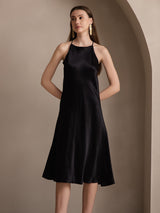 SilkSilky  19Momme Silk Sleeveless Dress Black 005