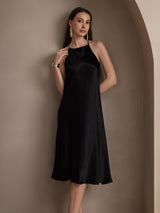 SilkSilky  19Momme Silk Sleeveless Dress Black 007