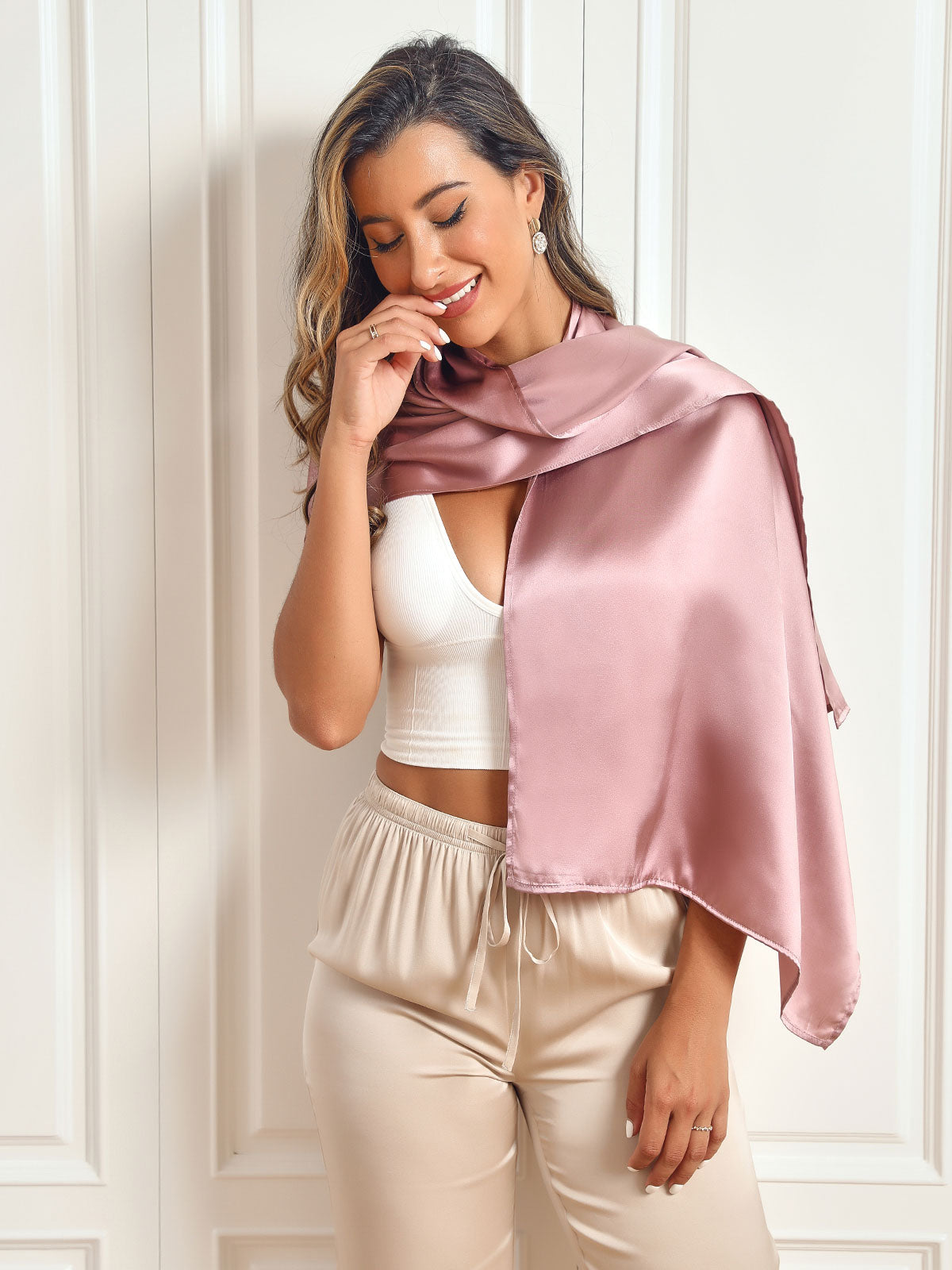 SilkSilky  Pure Silk Scarf Lavender 007