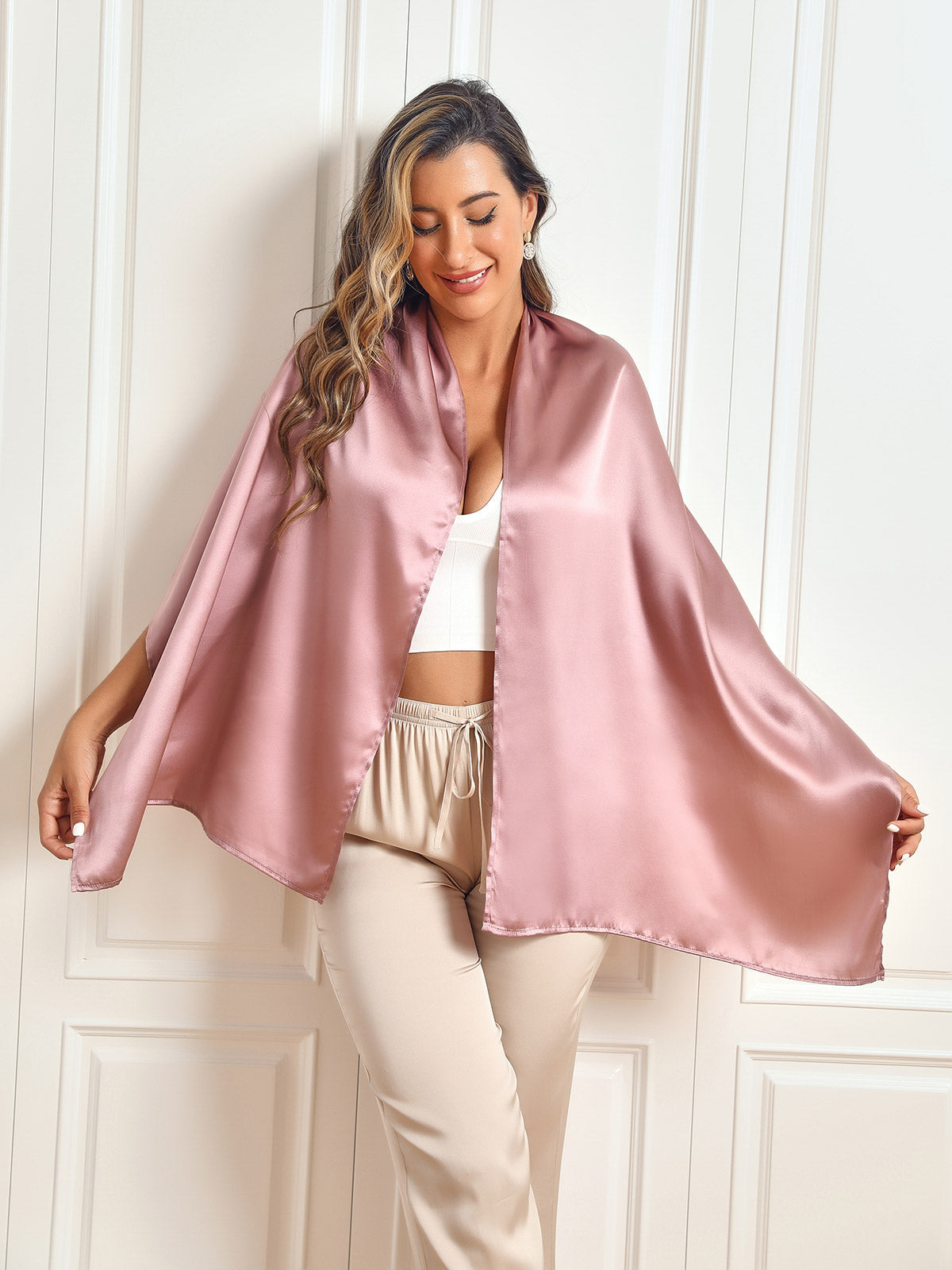 SilkSilky  Pure Silk Scarf Lavender 009