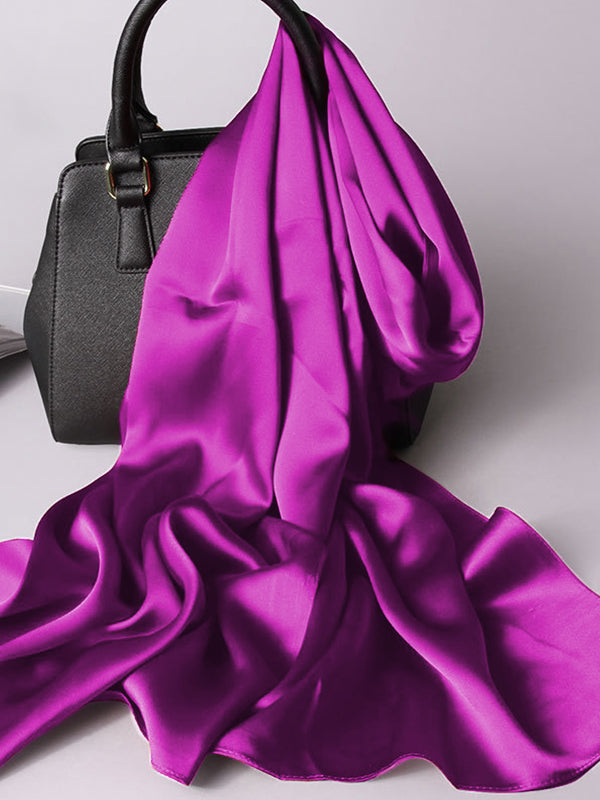 SilkSilky  Pure Silk Scarf Purple 001
