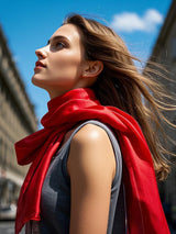 [Red] SilkSilky  Scarf 004