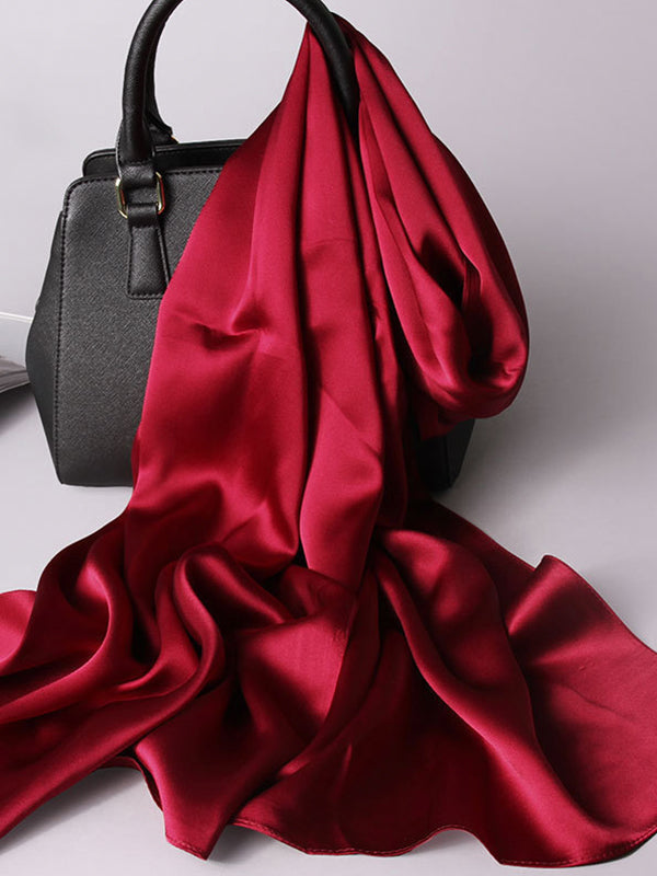 SilkSilky  Pure Silk Scarf Wine 001