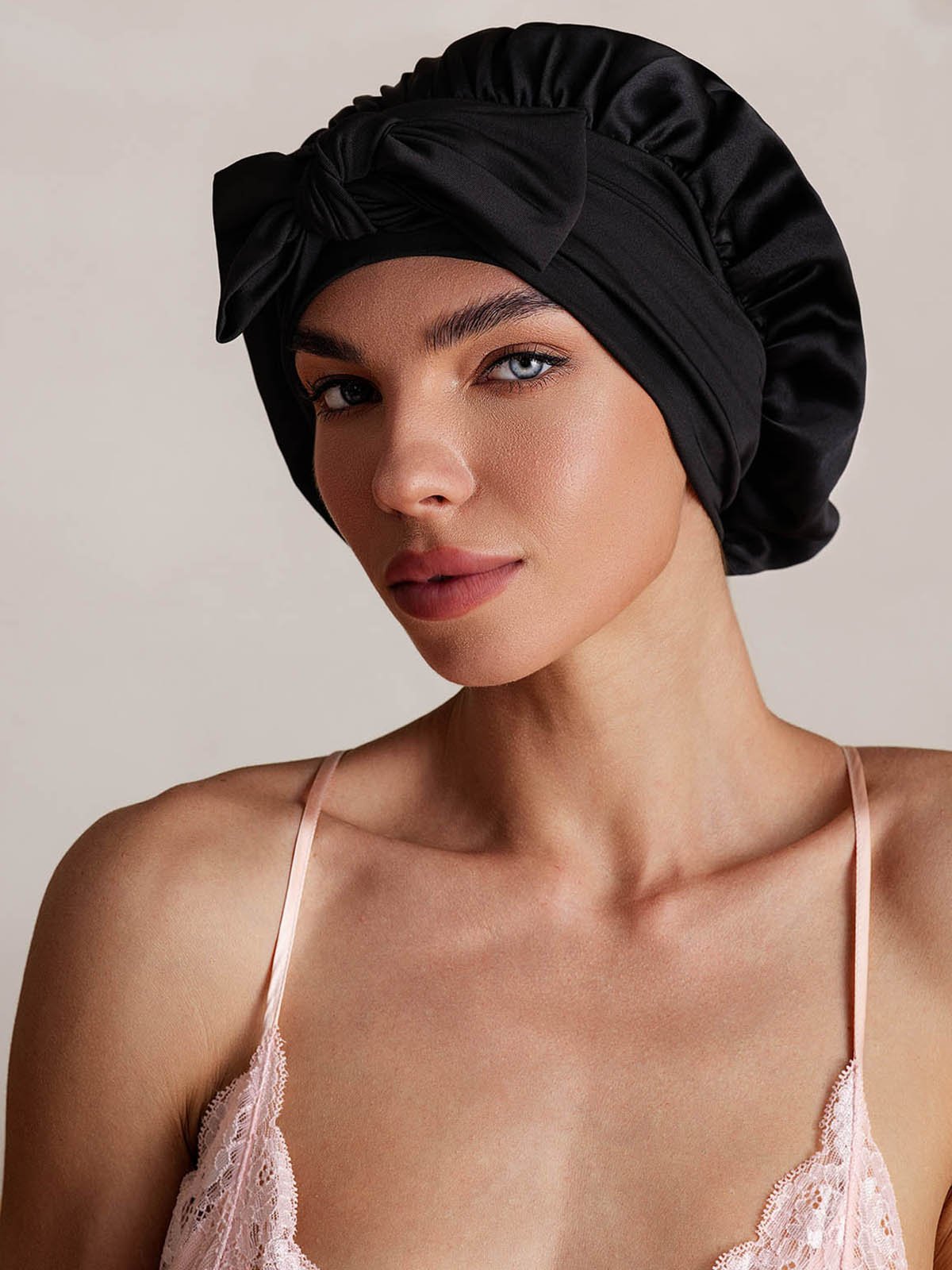 SilkSilky Pure Silk Sleep Cap Black 003