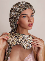 SilkSilky Pure Silk Sleep Cap Leopard 001