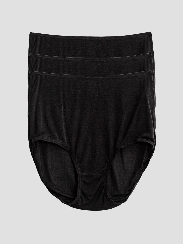 SilkSilky  Silk Knitted Panty Black 006