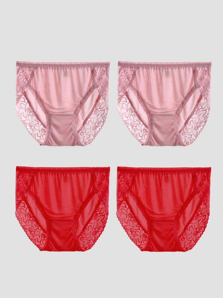 SilkSilky  Silk Knitted Panty Pink+Red 003