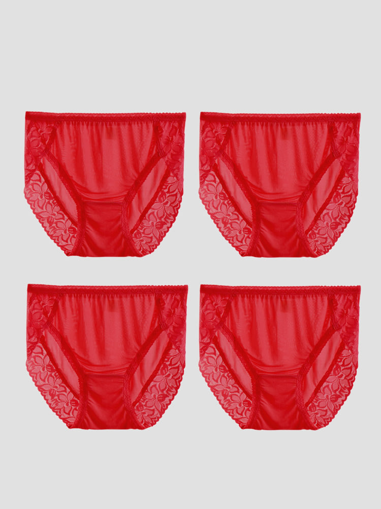 SilkSilky  Silk Knitted Panty Red 005