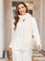 [White] SilkSilky  Wool Scarf 001