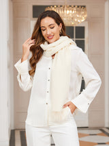 [White] SilkSilky  Wool Scarf 002