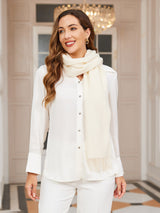 [White] SilkSilky  Wool Scarf 003