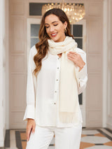 [White] SilkSilky  Wool Scarf 004
