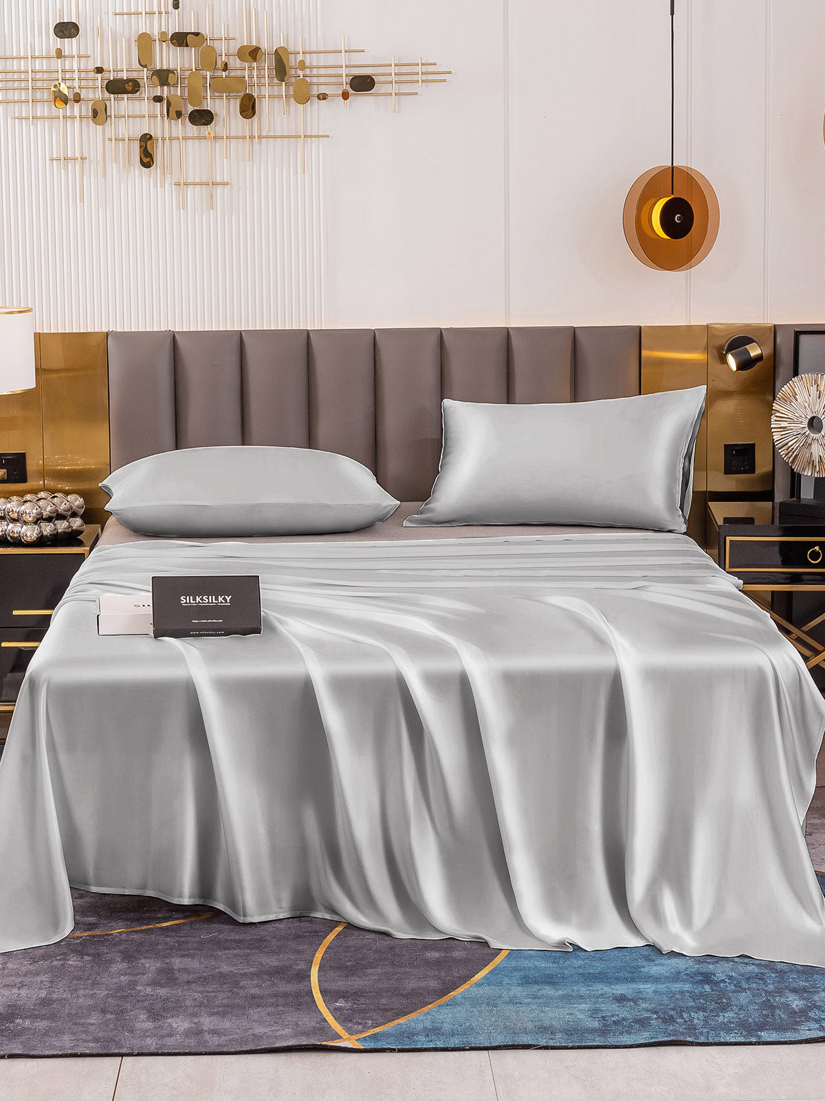 [Silver] SilkSilky 19Momme Pure Silk Bedding Set 002