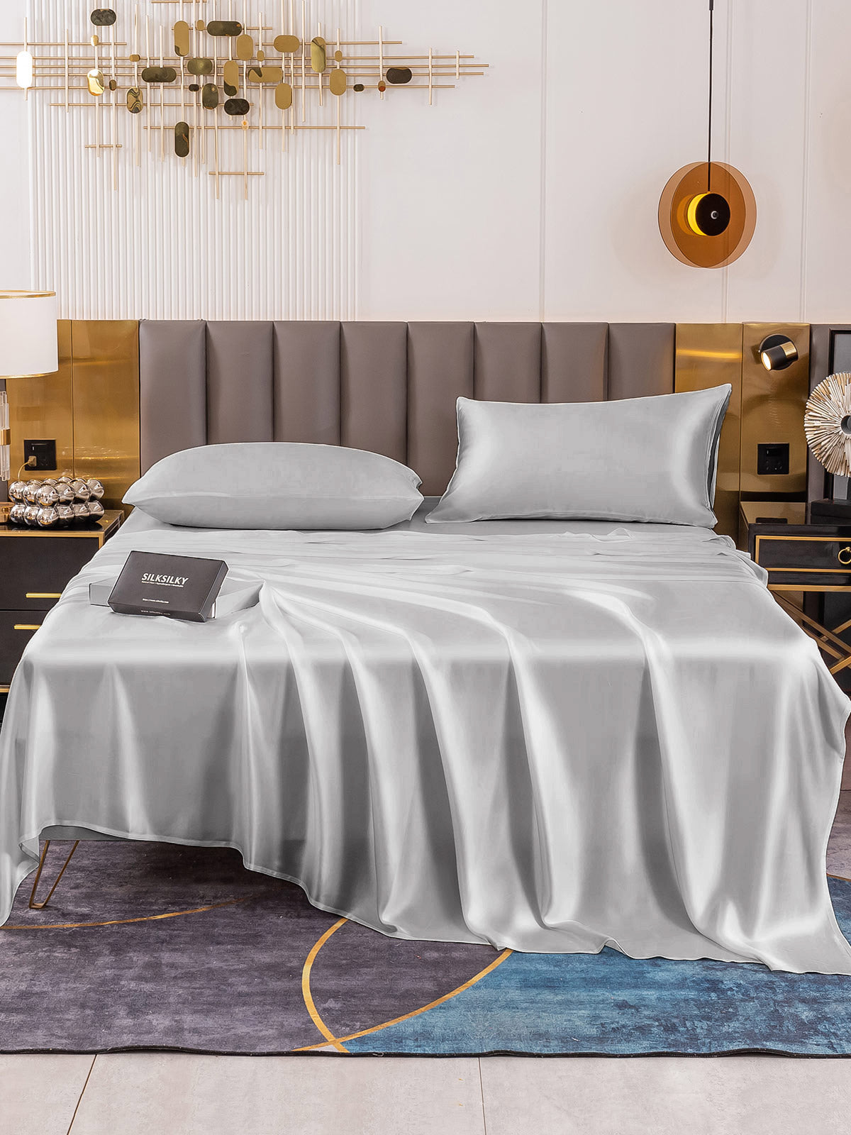 [Silver] SilkSilky 19Momme Pure Silk Bedding Set 002
