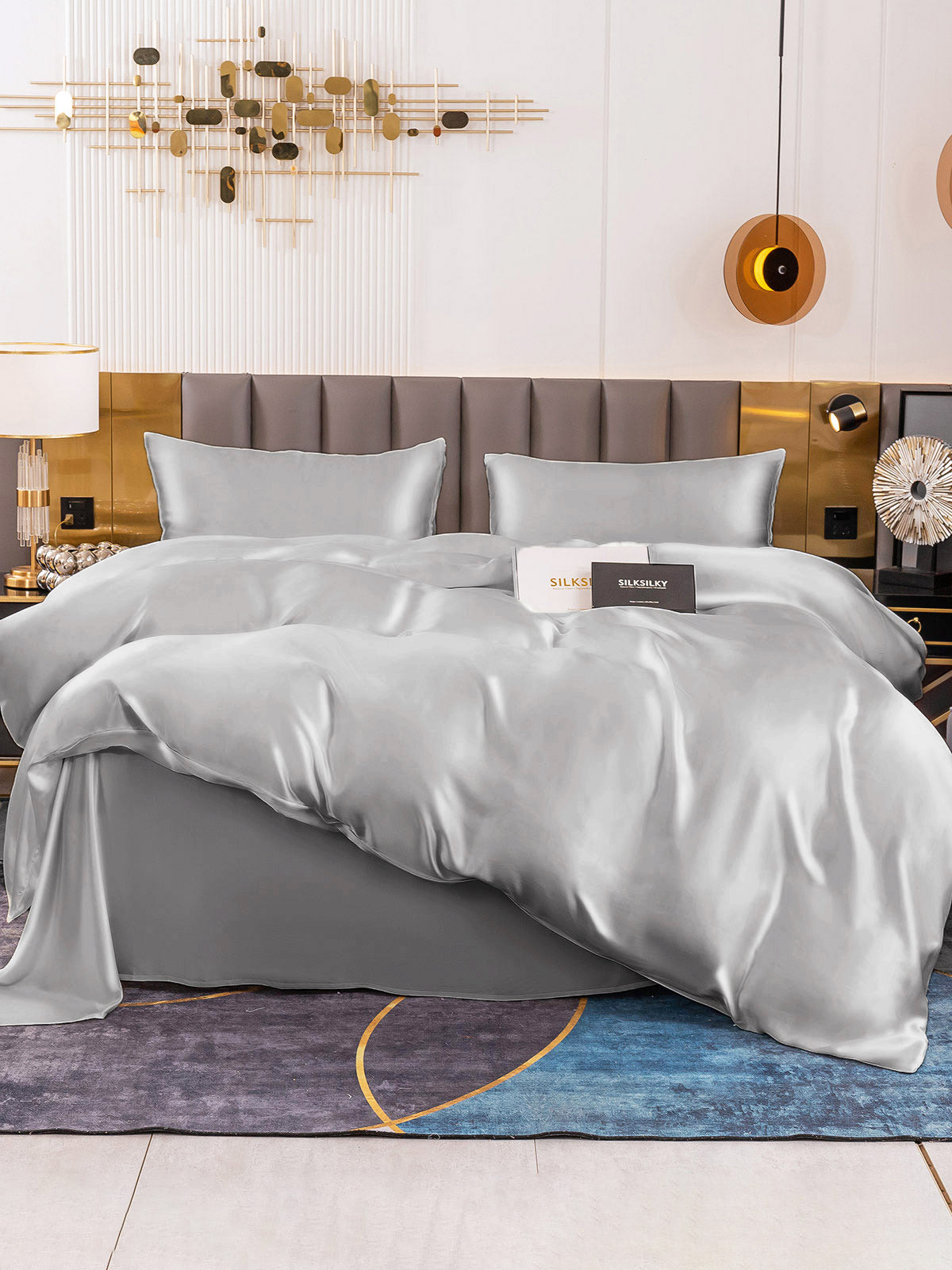 [Silver] SilkSilky 19Momme Pure Silk Bedding Set 002