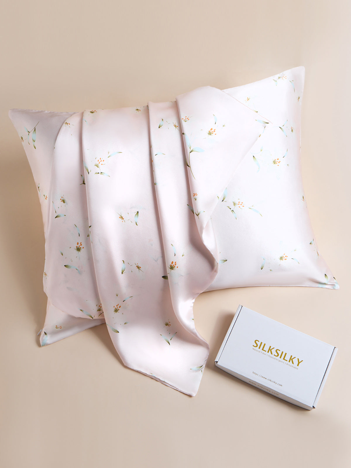 100% Mulberry Silk Pillowcase - Snowbud Lily