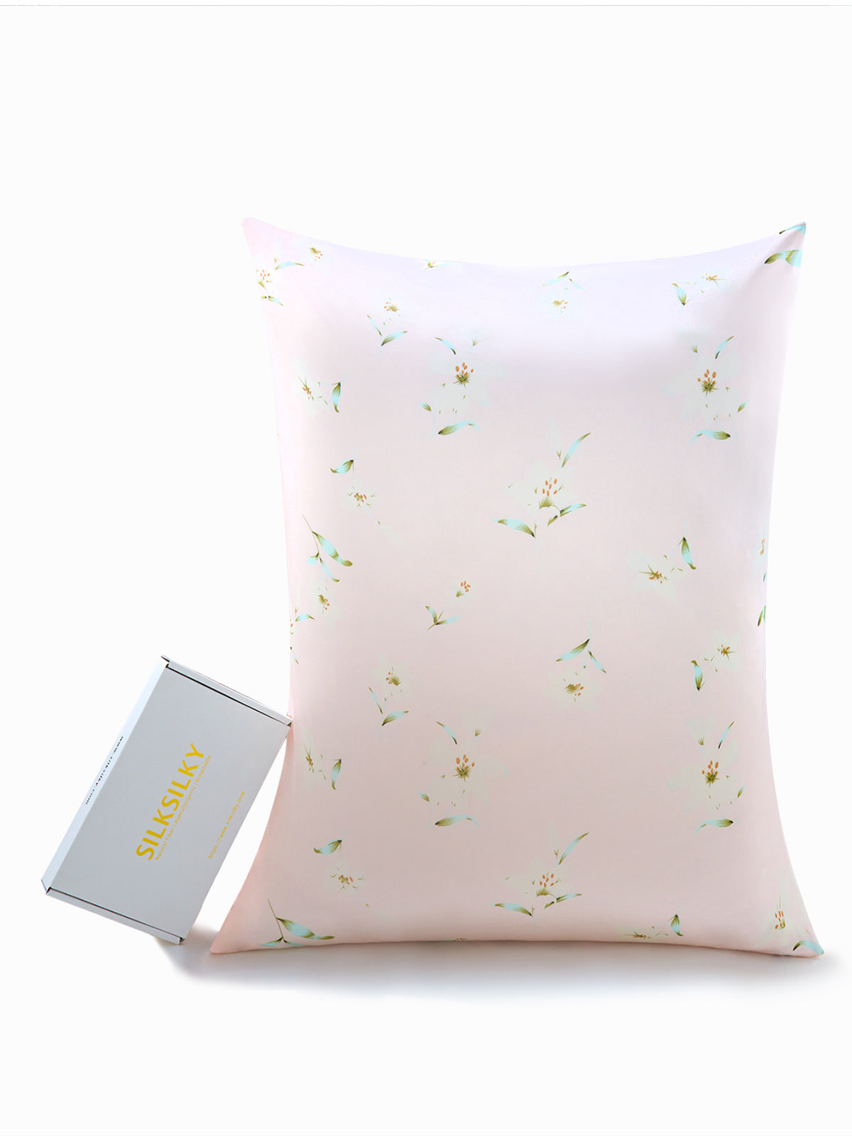 19Momme 100% Mulberry Silk Pillowcase - Snowbud Lily