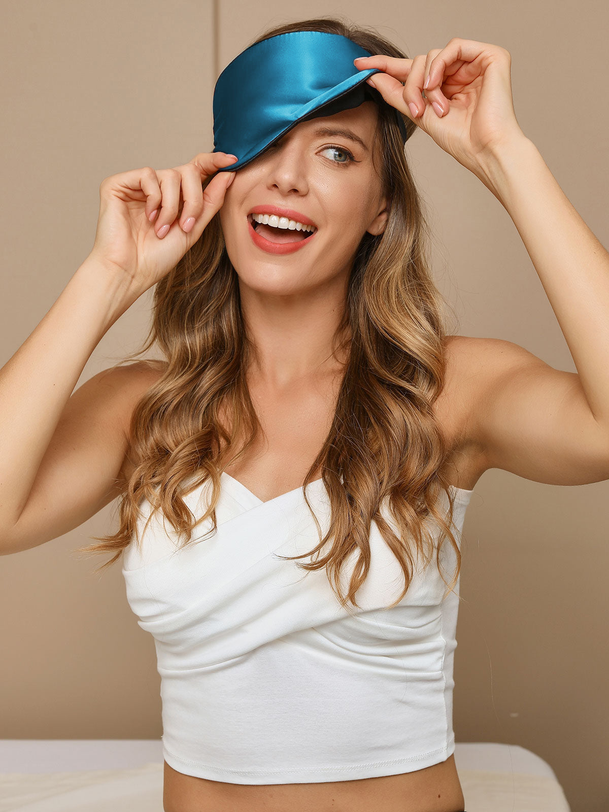 [Teal] SilkSilky  19Momme Pure Silk Eye Mask 003