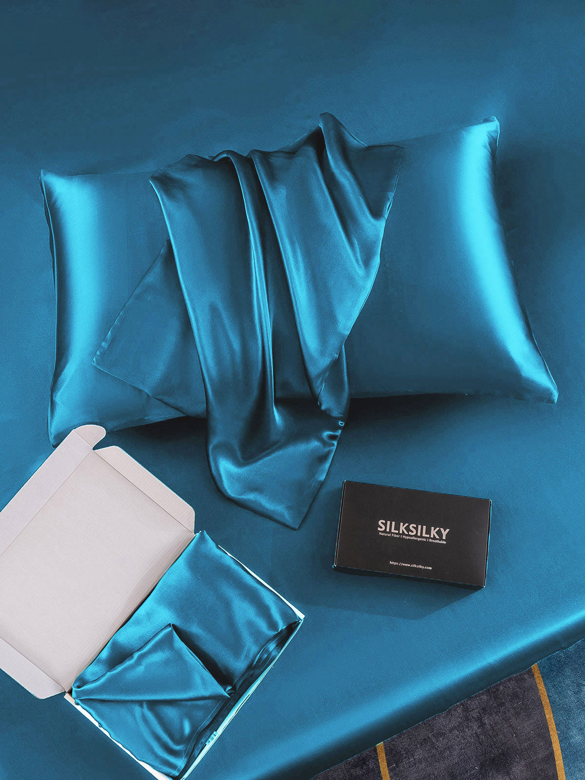 [Teal] SilkSilky 19Momme Pure Silk Pillowcase 007