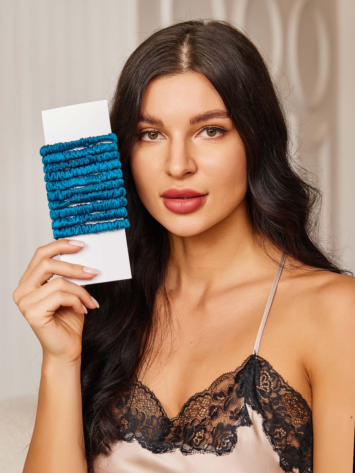 [Teal] SilkSilky 19Momme Pure Silk Scrunchie 001