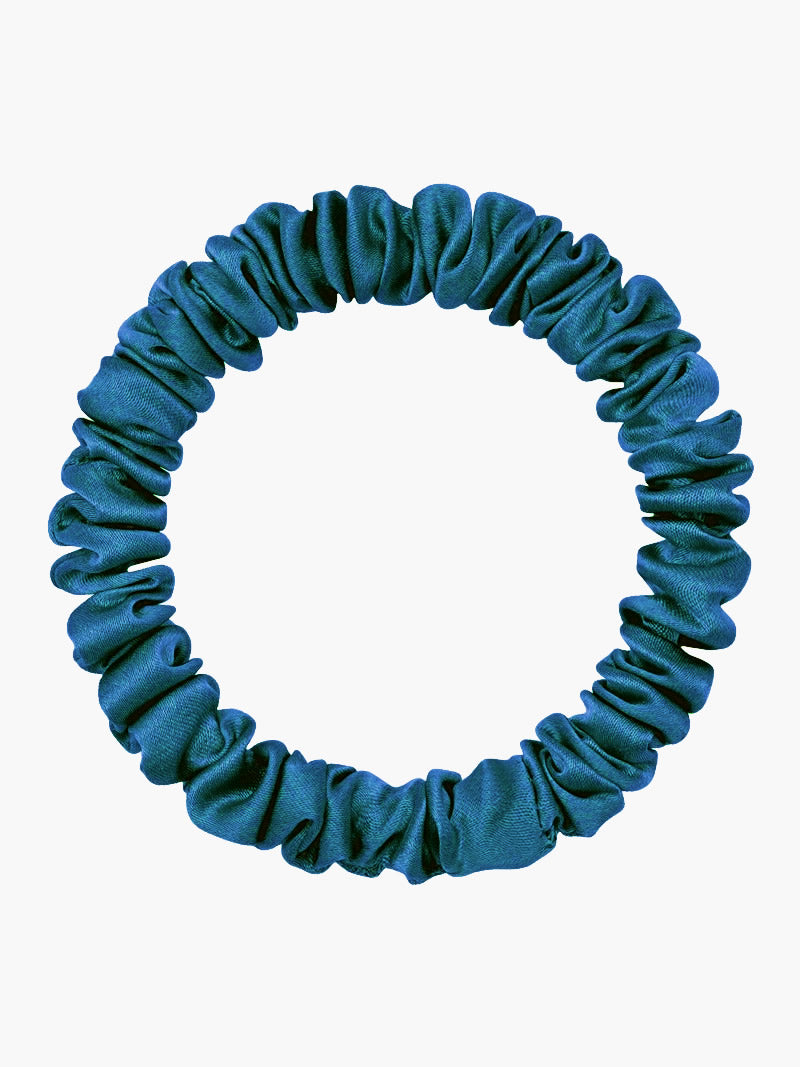 [Teal] SilkSilky 19Momme Pure Silk Scrunchie 004