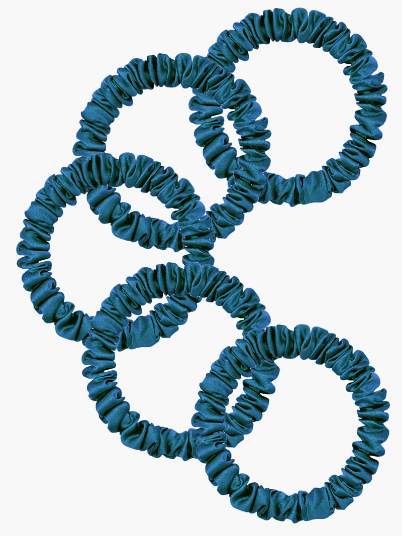 [Teal] SilkSilky 19Momme Pure Silk Scrunchie 004